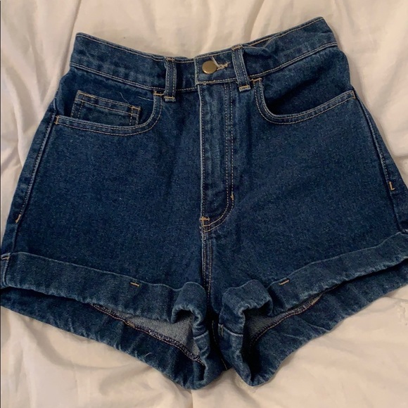 American Apparel Pants - High waisted denim shorts